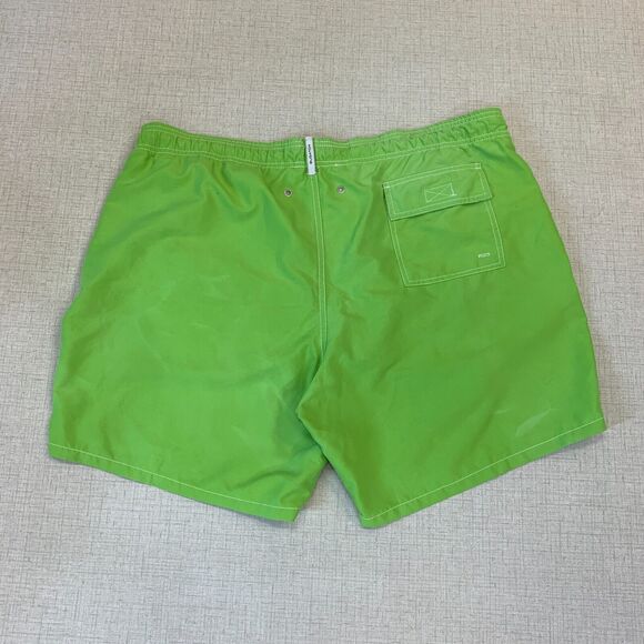 Bugatchi Uomo Swim Shorts Mens XL Extra Large Peapod Green Stretch Waist Trunks - Picture 3 of 9